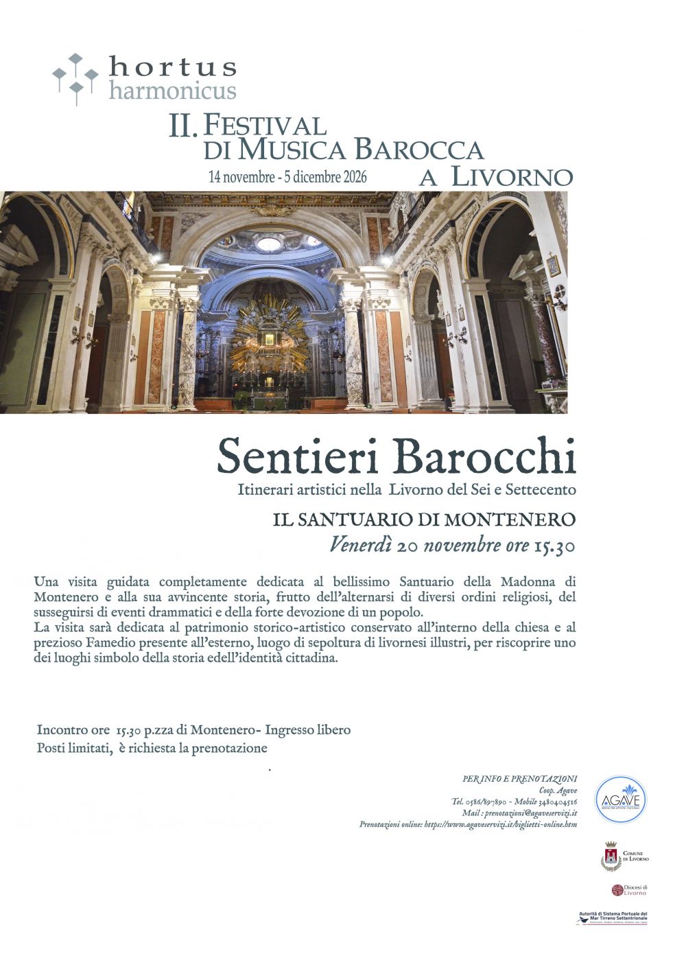 Locandina secondo tour di Livorno Barocca: Itinerari tra Fede e Architettura "IL SANTUARIO DI MONTENERO"