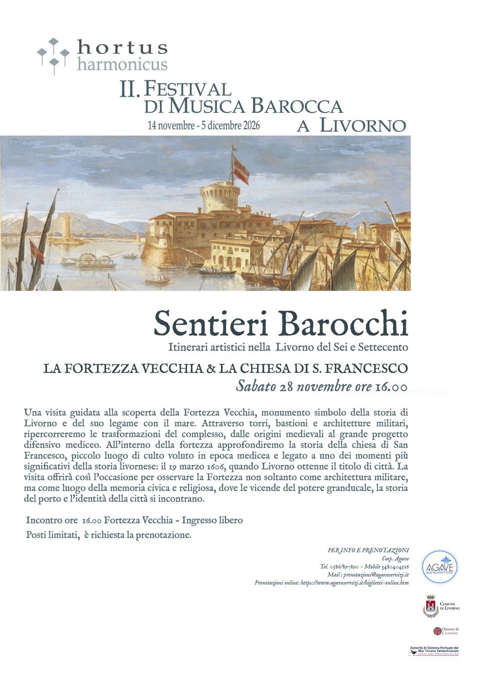 locandinda del tour di Livorno Barocca: Itinerari tra Fede e Architettura "LA FORTEZZA VECCHIA E LA CHIESA DI SAN FRANCESCO"